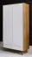 Armoire à portes battantes / Penderie Timaru 19 Chêne sauvage huilé / Blanc, massif partiel - Dimensions : 180 x 90 x 45 cm (H x L x P)