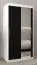 100 cm de large Armoire à portes coulissantes avec 2 portes | 5 casiers | 2 tringles à vêtements | Couleur : Blanc / Noir Abbildung