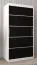 100 cm de large Armoire à portes coulissantes avec 2 portes | 5 casiers | 2 tringles à vêtements | Couleur : Blanc / Noir Abbildung