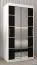 100 cm de large Armoire à portes coulissantes avec 2 portes | 5 casiers | 2 tringles à vêtements | Couleur : Blanc / Noir Abbildung