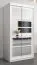 100 cm de large Armoire à portes coulissantes avec 2 portes | 5 casiers | 2 tringles à vêtements | Couleur : Blanc Abbildung