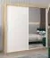 Armoire penderie à portes coulissantes Bisaurin 5C avec miroir | Espace optimisé | Chêne Sonoma / Blanc mat | 200 x 200 x 62 cm