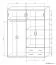 Armoire à portes battantes / penderie Sepatan 11, couleur : aulne - Dimensions : 220 x 170 x 55 cm (H x L x P)