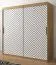 Armoire moderne Mulhacen 62, Couleur : Chêne Artisan / Blanc mat / Noir mat - Dimensions : 200 x 200 x 62 cm (h x l x p), avec 10 compartiments et deux tringles à vêtements
