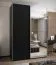 Armoire / Armoire à portes coulissantes | 11 compartiments | 245,5 x 170 x 64 cm | 2 portes coulissantes | 2 tringles à vêtements | Miroir | Couleur : noir | Fermeture en douceur