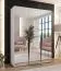 Armoire / Couleur : Blanc / 3 portes miroir / 2 compartiments / 2 tringles à vêtements / Dimensions : 150 x 52 x 202 cm / Poignées : Noir / Fonction Soft-Close / Protection des bords ABS