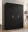 Penderie / 3 portes / Couleur : Noir / Poignées : Cachemire / Dimensions : 150 x 52 x 202 cm / 2 tringles à vêtements / 2 compartiments / Armoire à portes battantes