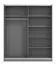 Armoire à portes coulissantes grises avec une tringle à vêtements Kule 02, Couleur : Gris graphite, six compartiments, dimensions : 210 x 179 x 62,5 cm, design moderne
