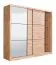 Armoire à portes coulissantes 3 vantaux Panevo 06 | 1 porte miroir | Chêne Artisan | 215,5 x 242 x 60 cm | 11 compartiments