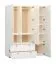 Armoire à portes battantes Aenna 16 | LED intégrée | 2 tringles | 4 tiroirs | Blanc & Chêne | 202,5 x 151 x 60 cm