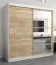 Armoire penderie à portes coulissantes Aizkorri 05A avec miroir | Blanc mat & Chêne Sonoma | 200 x 200 x 62 cm