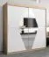 Armoire à portes coulissantes Alphubel 05 avec miroir | Chêne Sonoma / Blanc mat | 200 x 200 x 62 cm