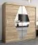 Armoire à portes coulissantes / Penderie Alphubel 05 avec miroir, Couleur : Chêne de Sonoma - Dimensions : 200 x 200 x 62 cm ( H x L x P)