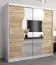 2 mètres de large Armoire avec 2 portes | Couleur: Chêne Sonoma  / Blanc Abbildung