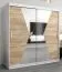 200 cm de large Armoire à portes coulissantes avec 2 portes | 10 casiers | 2 tringles à vêtements | Couleur: Chêne Sonoma  / Blanc Abbildung