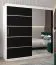200 cm de large Armoire à portes coulissantes avec 2 portes | 10 casiers | 2 tringles à vêtements | Couleur: Blanc / Noir Abbildung