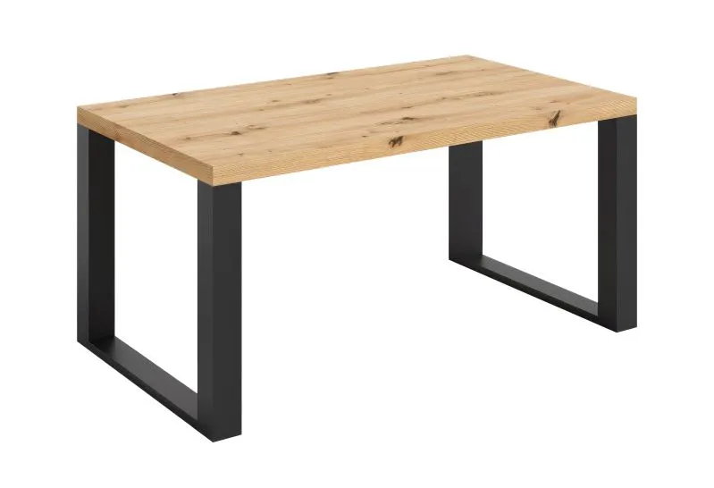 Table basse "Prizren" 02, Chêne artisan / Noir mat, 105 x 60 x 50 cm, convient comme table d'appoint pour le salon, la chambre à coucher, la chambre d'enfants, la chambre d'adolescents