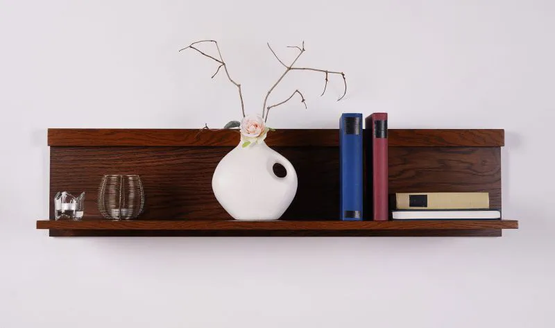 Étagère murale "Postira" 19 | Noyer | 24 x 120 x 22 cm | Design moderne, semi-massif