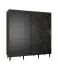 Porte coulissante au design élégant Jotunheimen 94, couleur : noir - Dimensions : 208 x 200,5 x 62 cm (H x L x P)