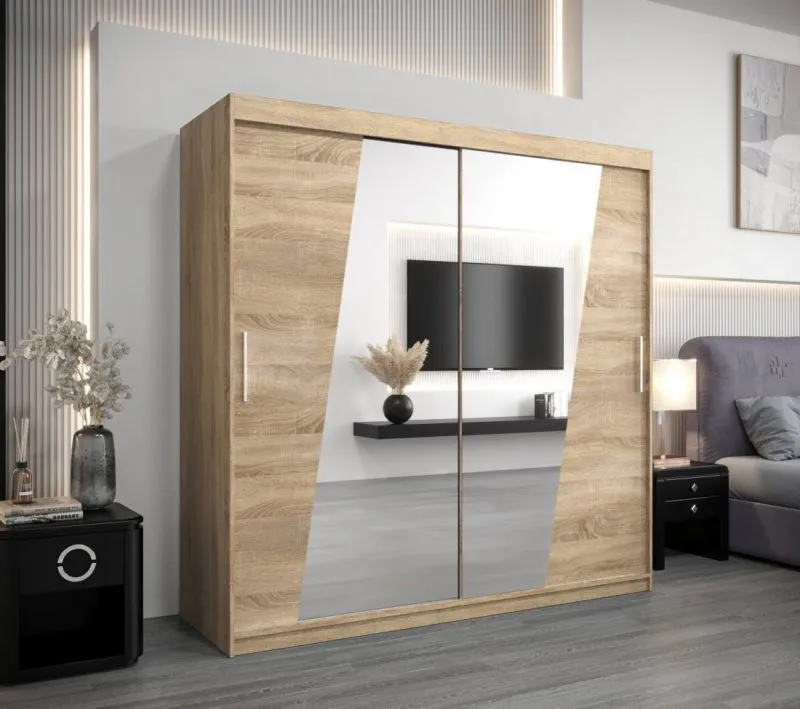 200 cm de large Armoire avec 10 casiers et 2 portes | Couleur: Chêne Sonoma Abbildung