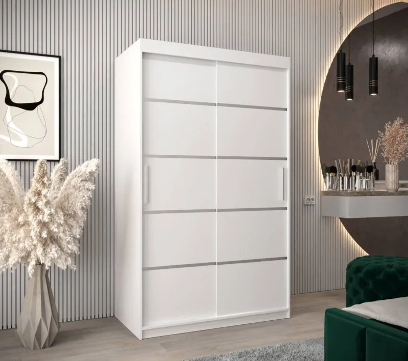 120 cm de large Armoire avec 5 casiers et 2 portes | Couleur: Blanc Abbildung