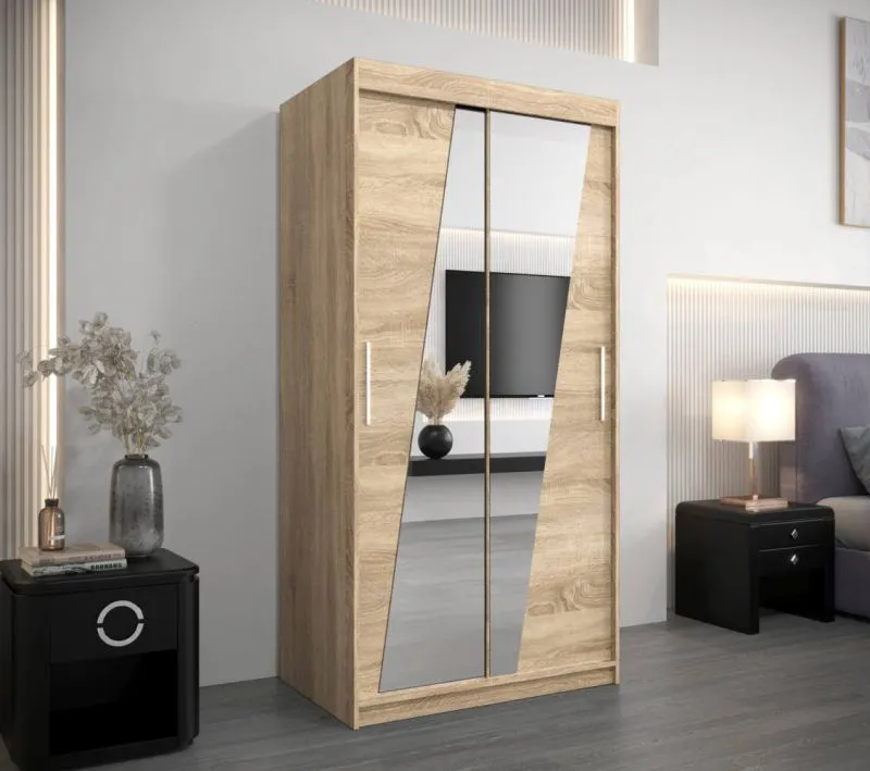 100 cm de large Armoire avec 2 portes | 5 casiers | Couleur : Chêne Sonoma Abbildung