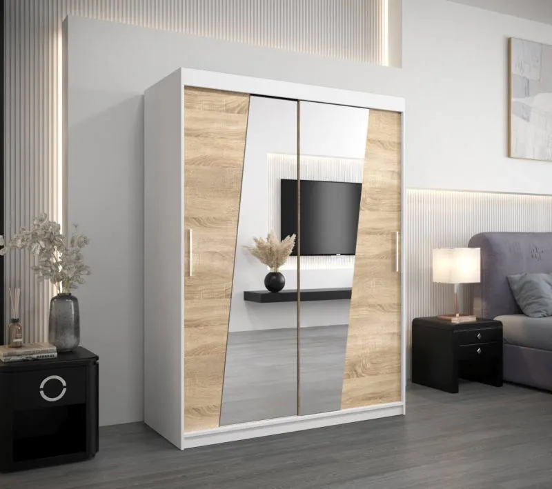 180 cm de large Armoire avec 2 portes | 10 casiers | Couleur: Chêne Sonoma / Blanc Abbildung