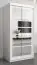 Armoire à portes coulissantes / Penderie Aizkorri 01B avec miroir, Couleur : Blanc mat - Dimensions : 200 x 100 x 62 cm (H x L x P)