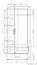 Armoire à portes battantes / armoire Bulolo 21, couleur : blanc / noyer - Dimensions : 198 x 80 x 50 cm (H x L x P)