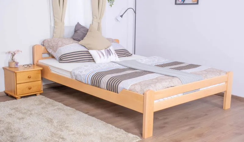 Lit double Easy Premium Line K4 surdimensionné | 160 x 220 cm | Hêtre massif naturel | Design moderne