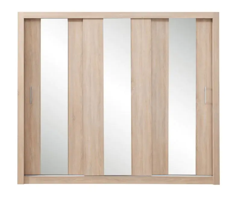 Armoire à portes coulissantes / armoire Zwalm 01, couleur : chêne - Dimensions : 215 x 250 x 60 cm (H x L x P)