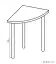 Table de connexion / extension pour bureau Garut, couleur : Chêne de Sonoma - Dimensions : 76 x 65 x 65 cm (H x L x P)