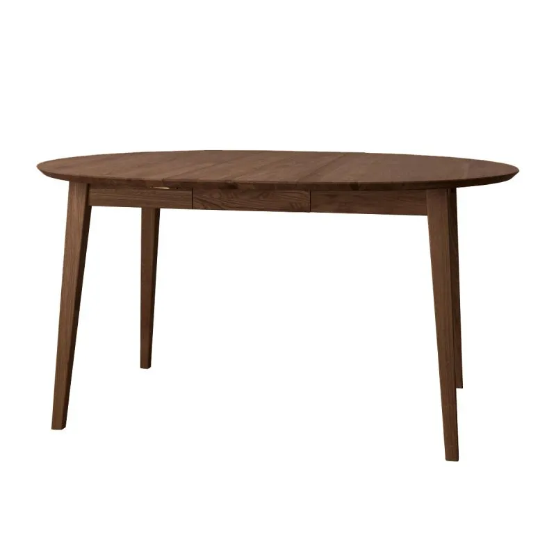Table de salle à manger Erdre 13, avec un diamètre de 90 cm, couleur : tabacco, surface huilée, de haute qualité, en bois massif de chêne, quatre pieds, polyvalent