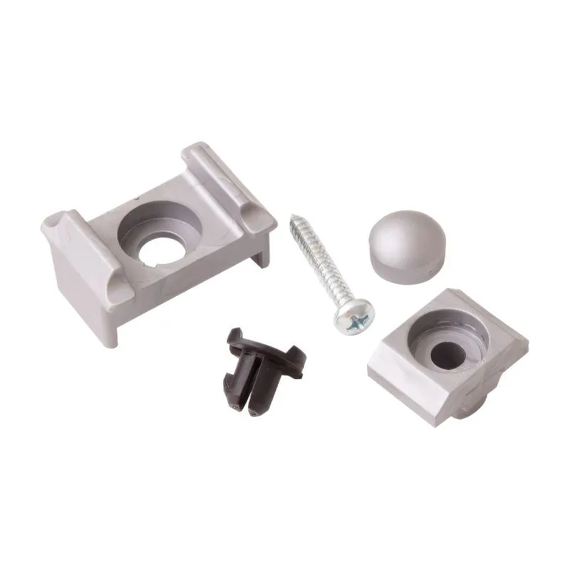 Kit de fixation par points pour poteaux d'angle/de portail, Couleur: argent