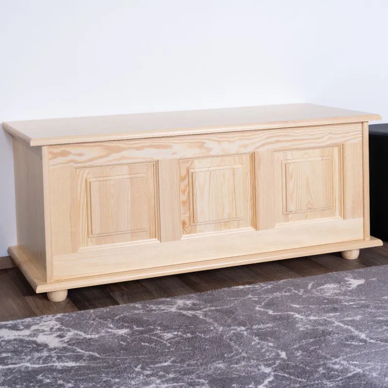 Coffre en bois de pin massif, naturel 180 - 50 x 120 x 48 cm (H x L x P)