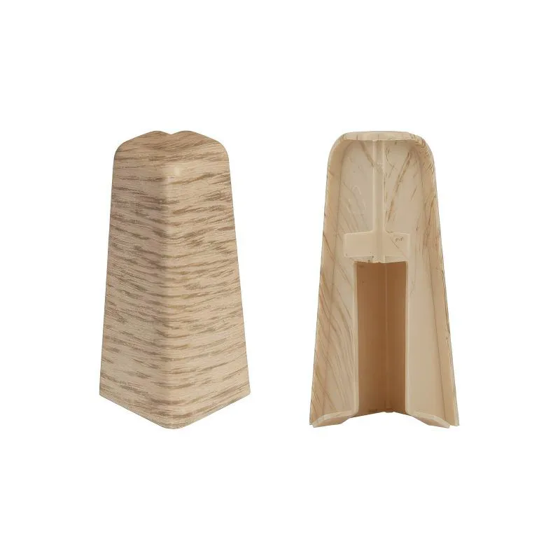 Angles extérieurs pour plinthes - Modèle: MONACO Aspect chêne, Dimensions: 60 x 17 mm, Pièces: 2