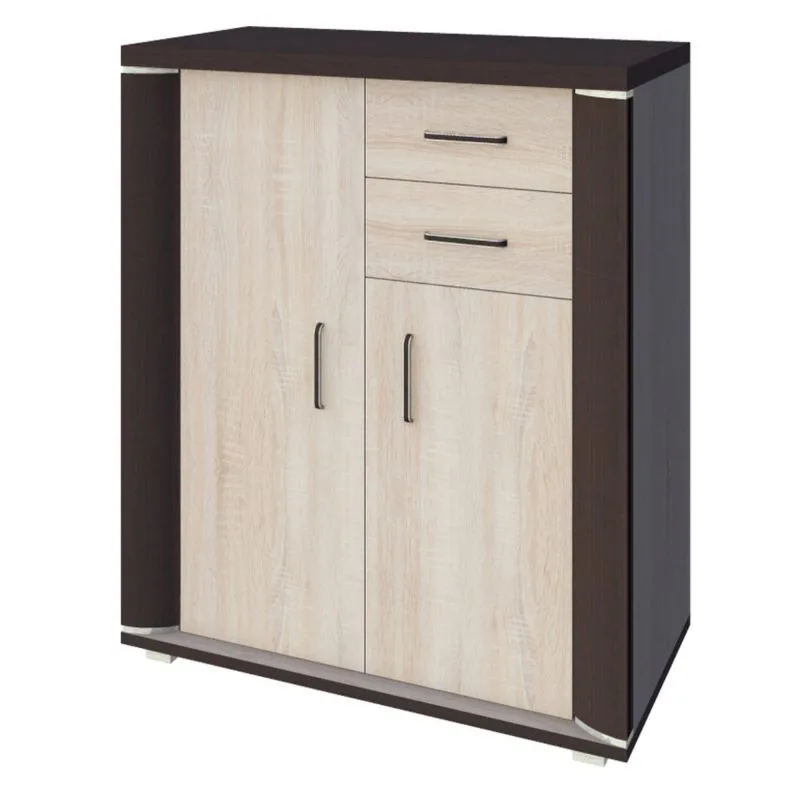 Commode Aitape 50 | Sonoma chêne foncé & clair | 105 x 90 x 40 cm | Design moderne et chaleureux