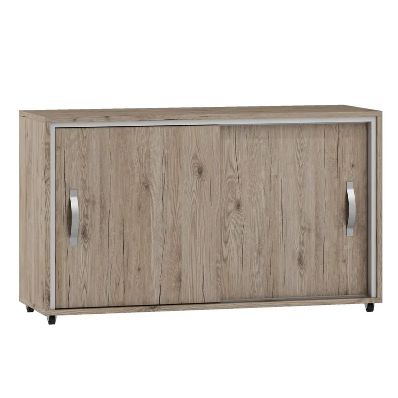 Caisson / armoire mobile Cianjur 06, couleur : chêne / blanc - Dimensions : 72 x 120 x 45 cm (H x L x P)