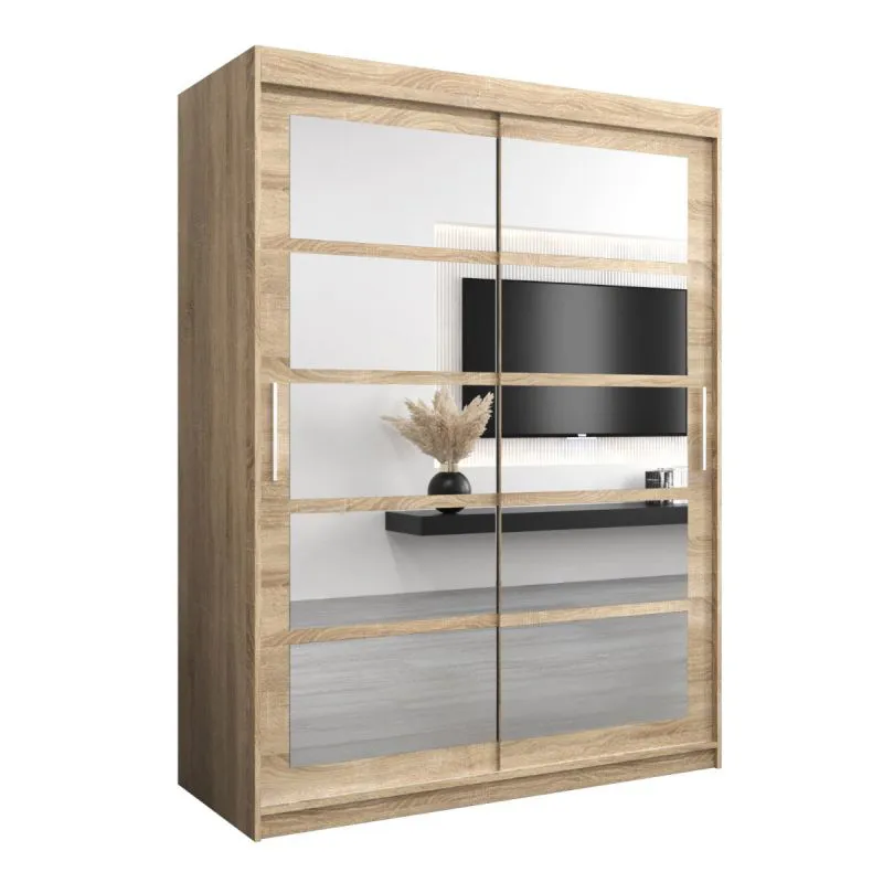 150 cm de large Armoire avec 5 casiers et 2 portes | Couleur: Chêne Sonoma Abbildung