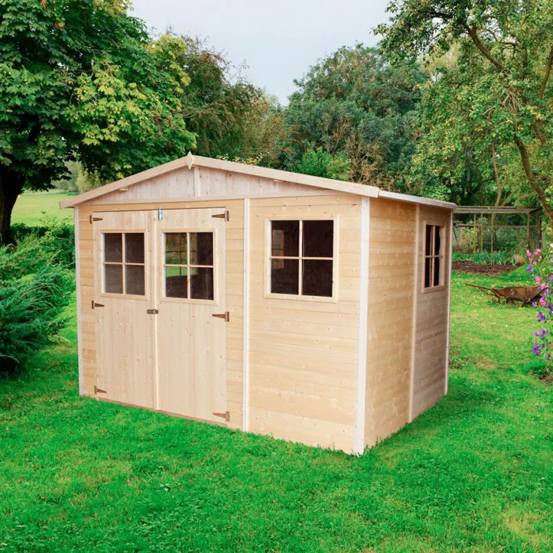 Cabane à outils, Cabane de jardin, Maison de jardin - 3 x 2 mètres - en bois / Madriers - incl. carton de toit asphalté - toit à deux pentes Abbildung