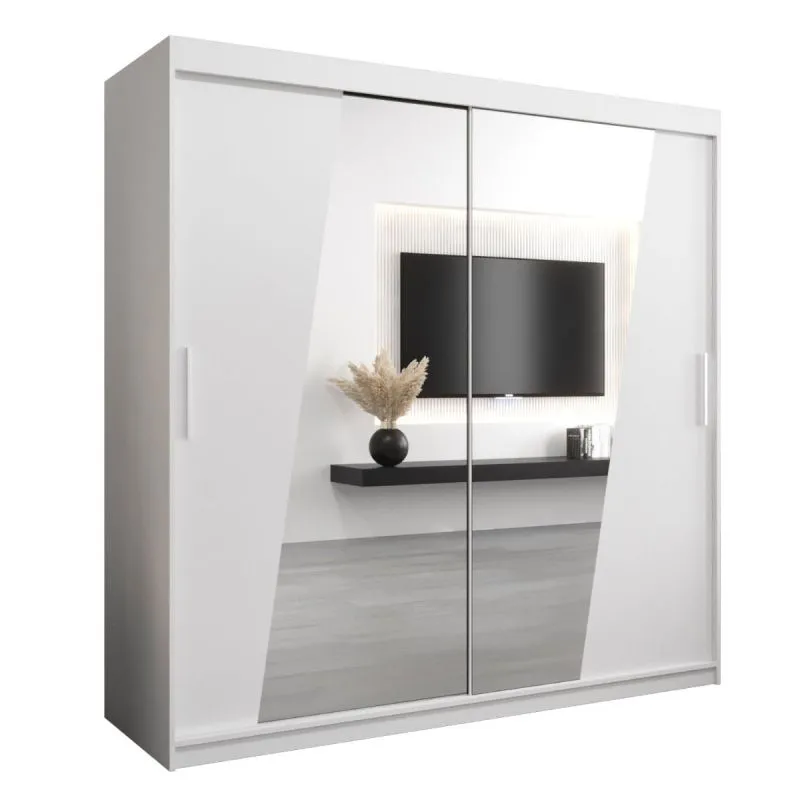 200 cm de large Armoire avec 2 portes | 10 casiers | Couleur: Blanc Abbildung