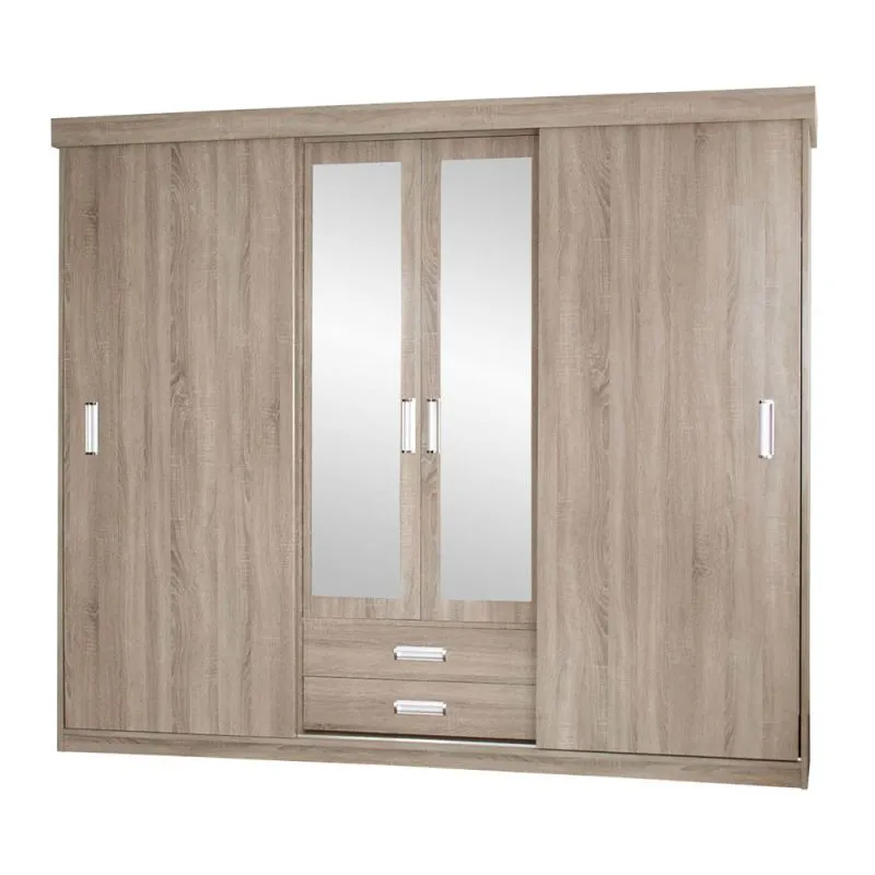 250 cm de large Armoire avec 4 portes, 5 casiers et 2 tiroirs | Couleur: Chêne Sonoma | Profondeur: 62 cm Abbildung