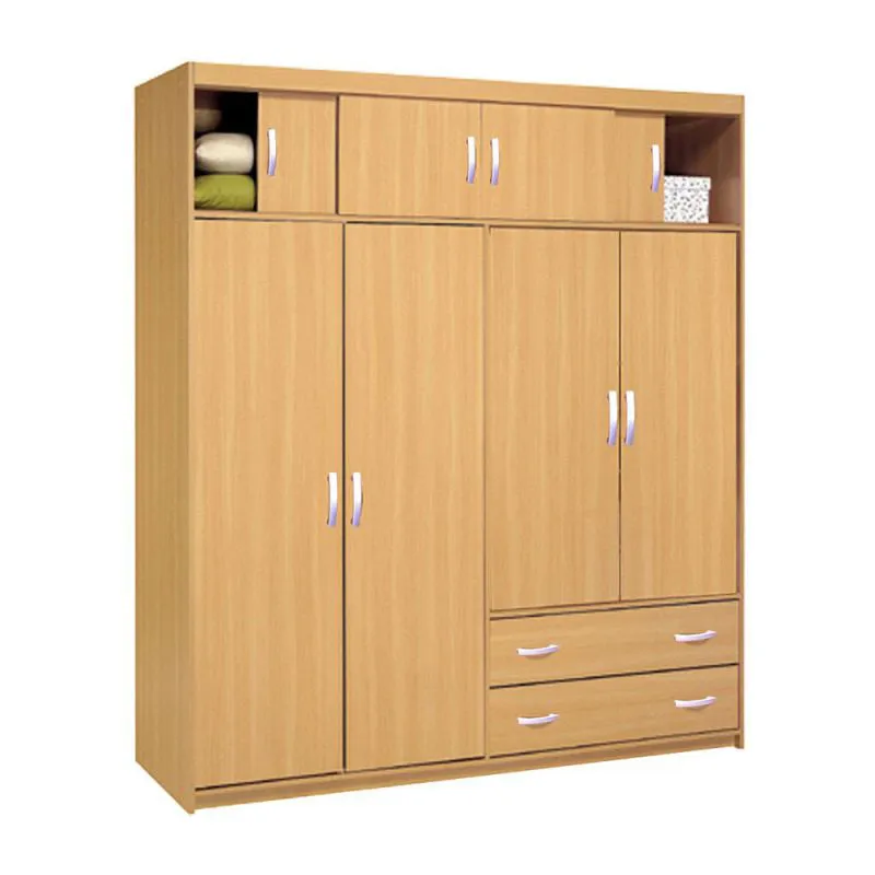 Armoire | 8 portes battantes | 2 tiroirs | 5 casiers | avec tringle à vêtements | 170 cm de large | Couleur: Aulne Abbildung