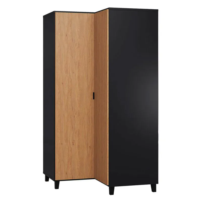 102 cm de large Armoire avec 2 portes | Couleur: Noir Abbildung