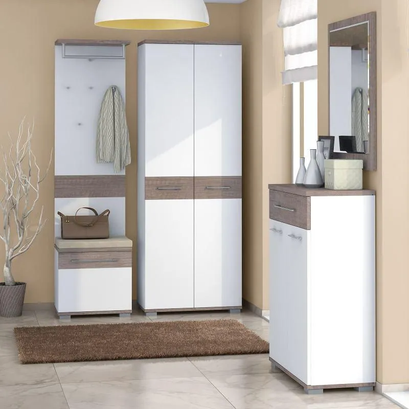 Easy Meubles Vestiaire complet - Set A Sagone, 5-pièces, Couleur: Chêne Brun foncé / Blanc Abbildung