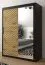 Armoire au design raffiné Mulhacen 89, Couleur : Noir mat / Chêne artisan - Dimensions : 200 x 150 x 62 cm (h x l x p), avec cinq casiers