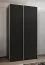 Armoire / Armoire à portes coulissantes | 2 tringles | 2 portes coulissantes | 6 compartiments | 6 étagères | Fermeture en douceur | Couleur : noir | Fermeture en douceur