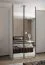 Penderie / armoire à portes coulissantes /245,5 x 120 x 64 cm / 6 compartiments / 6 étagères / 2 tringles à vêtements / 2 portes coulissantes / Couleur : Blanc / Soft-Close
