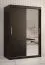 Armoire au design sobre Balmenhorn 32, Couleur : Noir mat - Dimensions : 200 x 120 x 62 cm (h x l x p), avec une porte à miroir