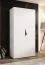 Armoire à portes battantes / Penderie / 1 mètre de large / ABS protection des bords / Poignées : Noir / Couleur : Blanc / Dimensions : 100 x 52 x 202 cm / Pour chambre à coucher